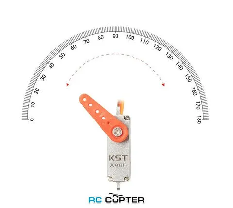 Сервопривод KST X08H Plus V6.0 (2.4-5.3 кг/см, 0.12-0.18 сек/60°, 9 г, 120°) горизонт. ушки для планера