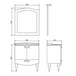 Тумба-умывальник "Монако-80-1" белый глянец с раковиной Comforty 3380