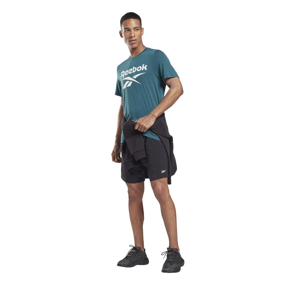 Мужская теннисная футболка Reebok Workout Supremium SS Graphic - зеленый