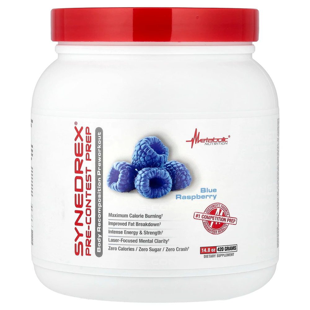 Metabolic Nutrition, Synedrex, предсоревновательный продукт, голубая малина, 420 г (14,8 унции)