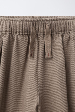 ZARA БРЮКИ BALLOON ИЗ РЕЛЬЕФНОЙ ТКАНИ, СВЕТЛО-БЕЖЕВЫЙ