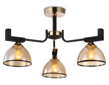 Потолочная люстра 3*Е27 TR9098/3 BK/GD/TI чёрный/золото/янтарь Traditional Ambrella