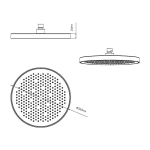 Верхний душ с держателем Vincea  VSHD-42CMB, черный
