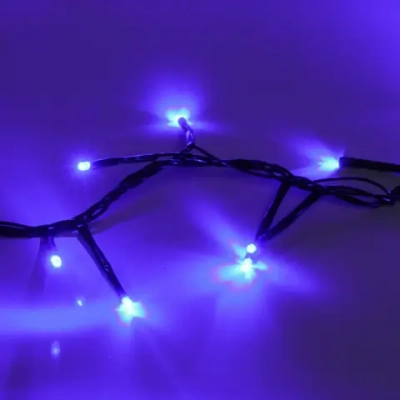 Гирлянда для дома НИТЬ «Твинкл Лайт» 3 м 100 ламп LED, черн.пров, 8 реж, IP-20. Синий (возможность соединения)