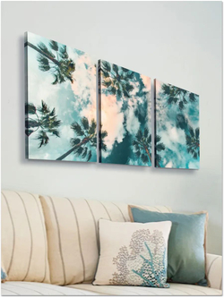 Картина Красная машина модульная 50x70см 3шт.