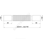 Гофра с гайкой 1 1/4"x40 L=320-650мм Орио АС-1012