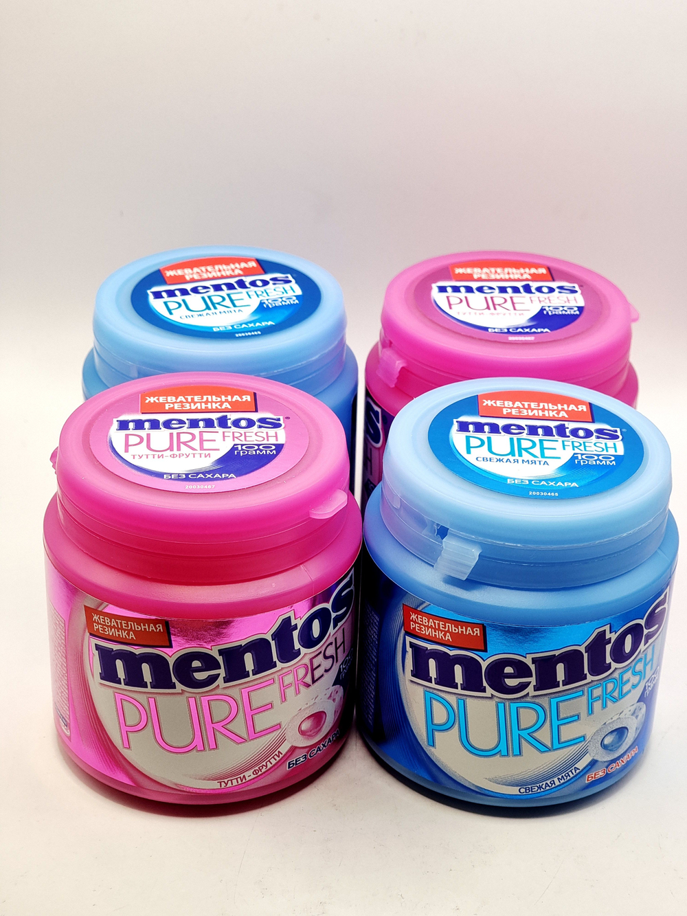 Жевательная резинка Mentos Pure Fresh свежая мята и тутти-фрутти, (100x4) 400 г