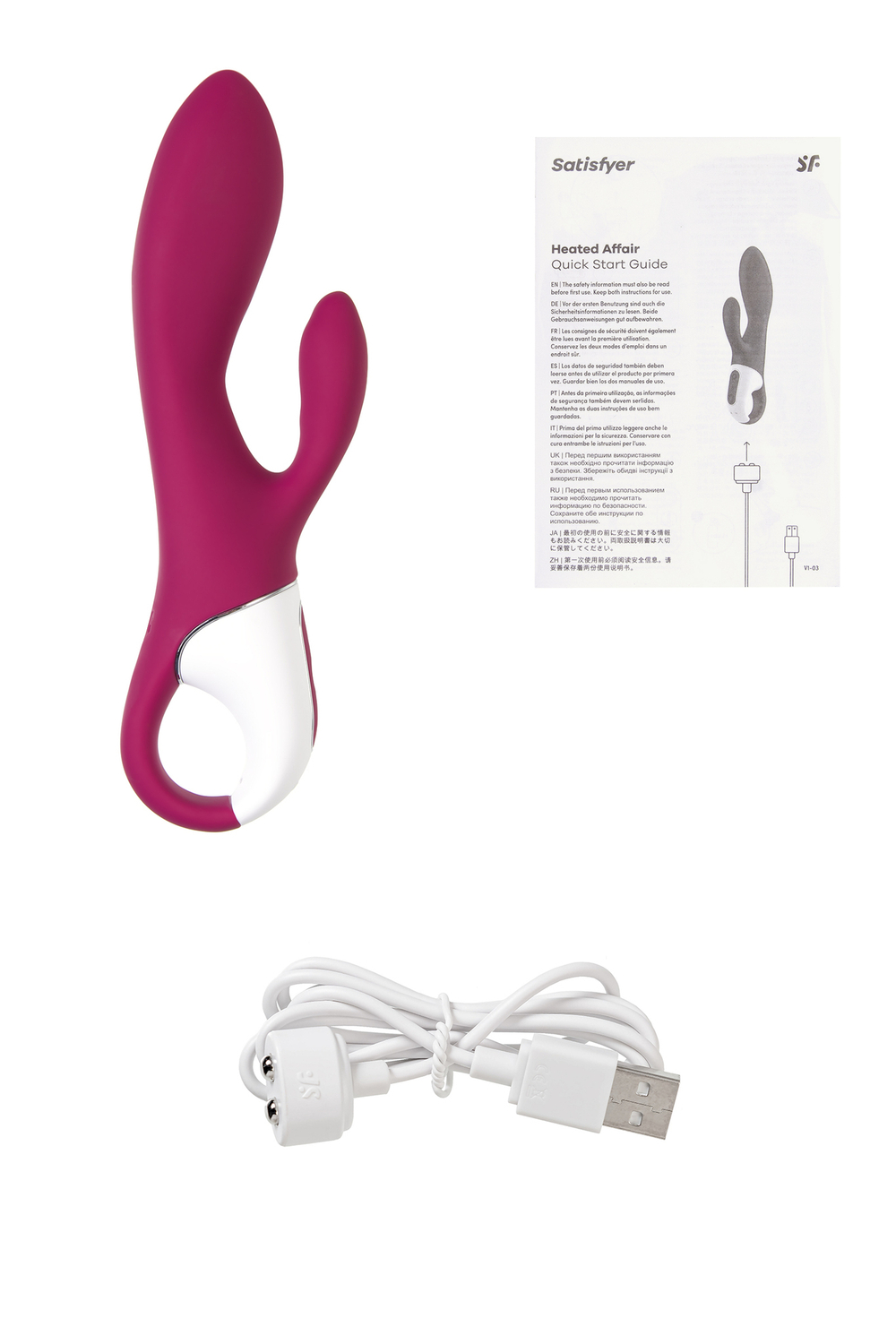 Вибратор с клиторальным стимулятором и подогревом Satisfyer Heated Affair ConnectApp,бордовый,20,6см