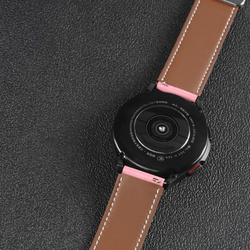 Ремешок из натуральной кожи розового цвета для смарт часов Samsung Galaxy Watch 45 и 46мм (размер крепления 22мм), серия YA Series от Dux Ducis