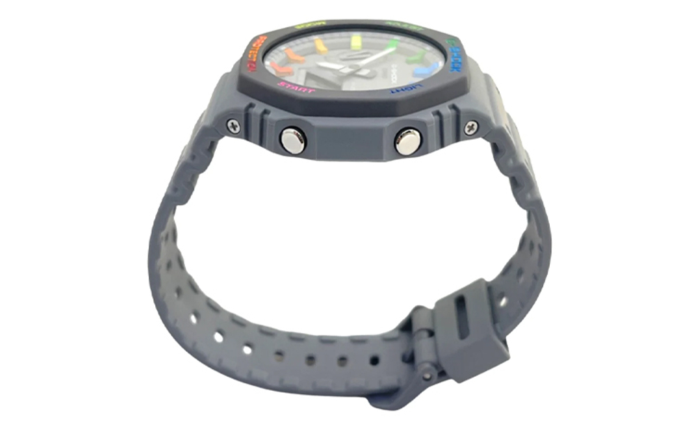 CASIO Men Liquid Crystal/Analog Dual Display Series Gray Watch GA-2100-1AERD