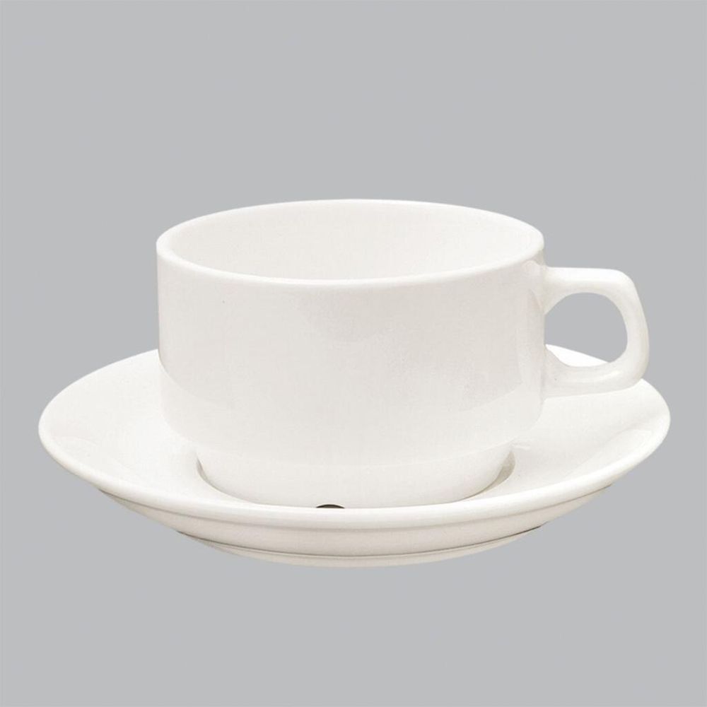 Чайная пара 200 мл белая d 8,4 см h5,4 см фарфор Stackable P.L. Proff Cuisine [6]