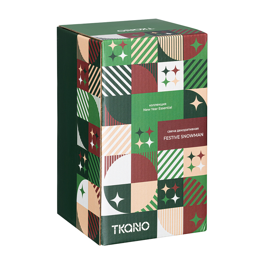 Свеча декоративная 15см Tkano New Year Essential Festive snowman