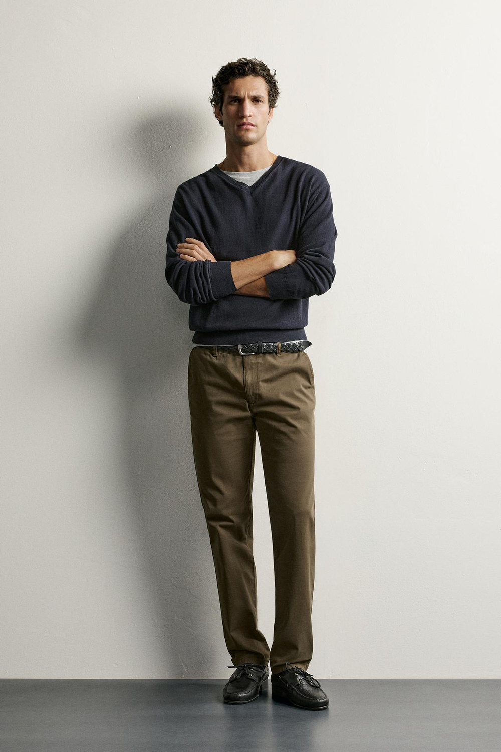 ZARA БРЮКИ ЧИНОС SLIM FIT, ХАКИ