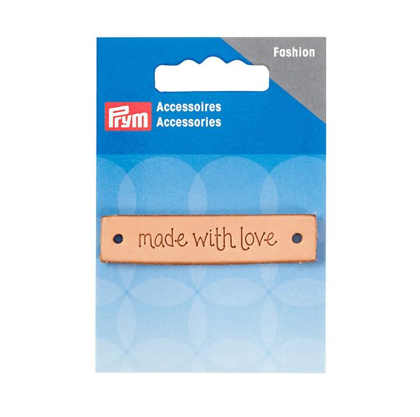 Нашивка made with love бежевый, прямоугольник, Prym 403797