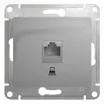 GLOSSA РОЗЕТКА компьютерная RJ45 кат. 5e, механизм, АЛЮМИНИЙ