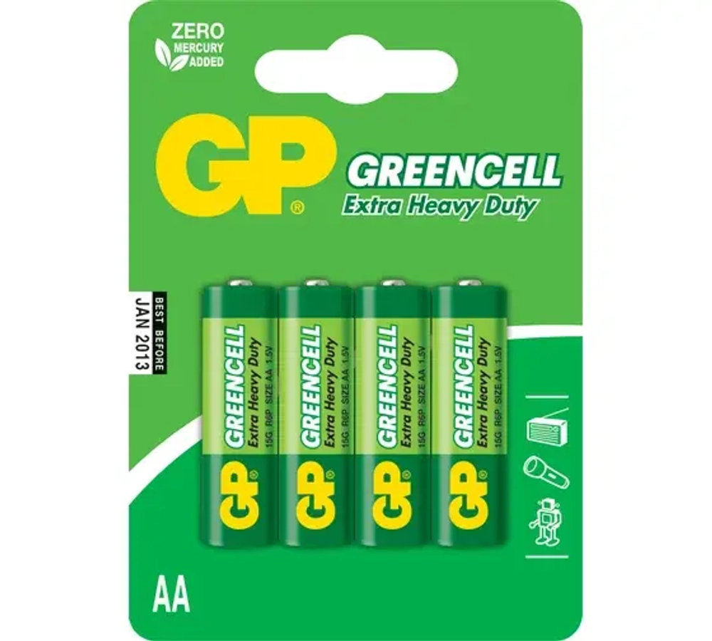 Батарейка GP Greencell 15G-2CR4 AA 4шт