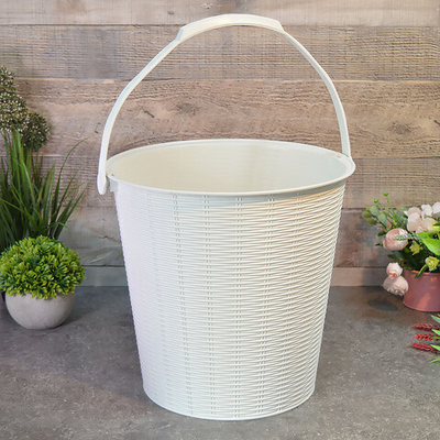 Ведро 10л "Раттан", цвет белый
