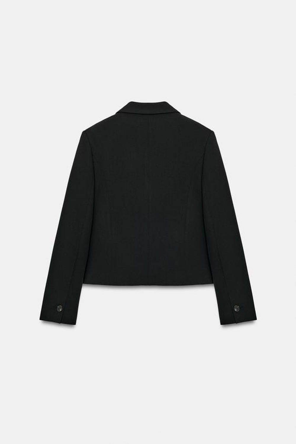 ZARA УКОРОЧЕННЫЙ БЛЕЙЗЕР С ЗАЩИПАМИ, ЧЕРНЫЙ