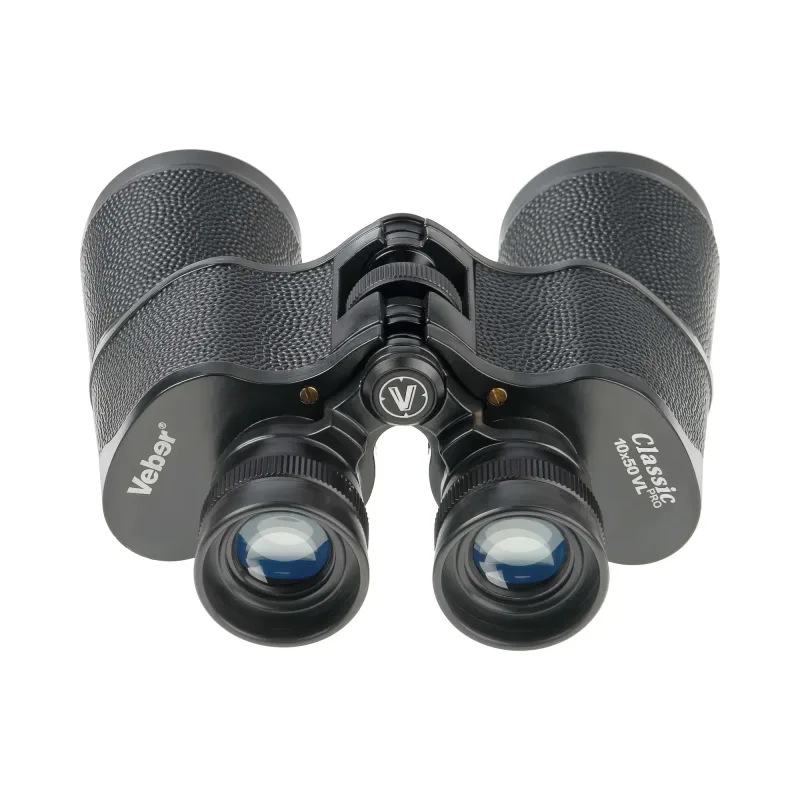 Бинокль Veber Classic PRO 10x50 VL вид спереди с крупными линзами
