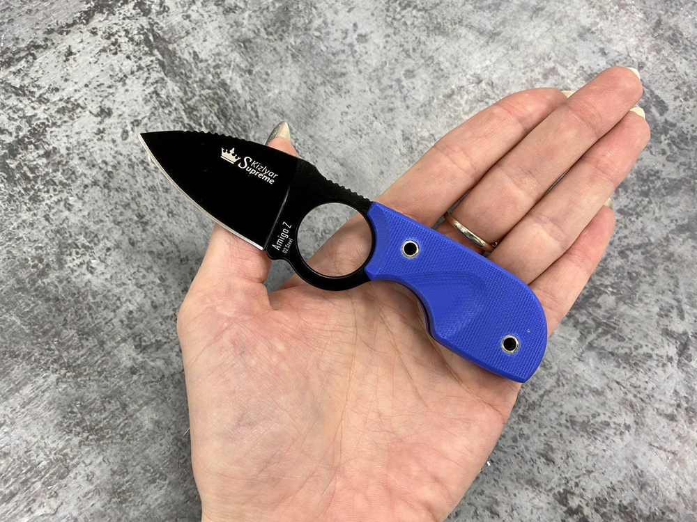Шейный нож Amigo Z D2 Black Titanium