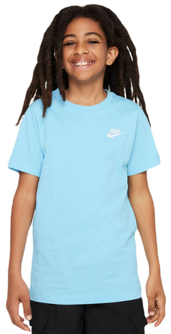 Футболка для мальчика теннисная Nike Kids NSW Tee Embedded Futura - небесный