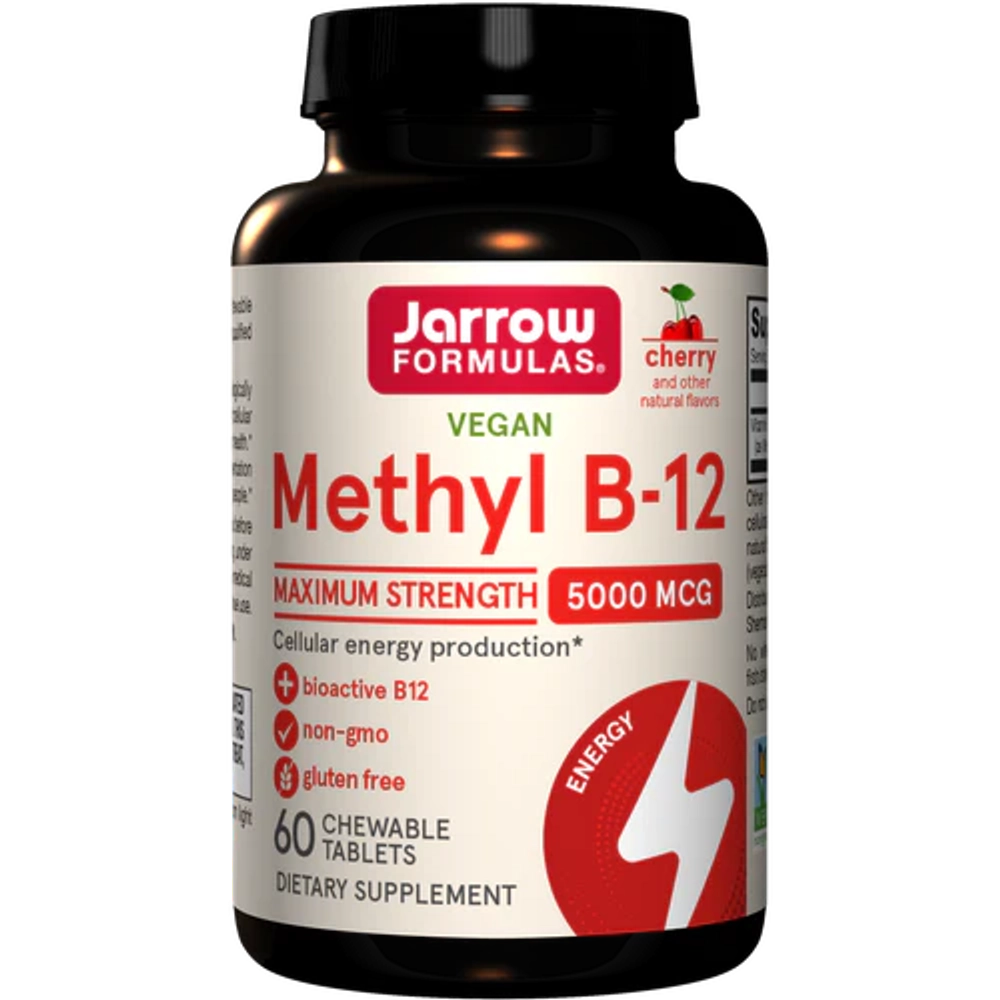 Methyl B-12 5000 mcg Cherry 60 Chewable Tablets Jarrow Formulas