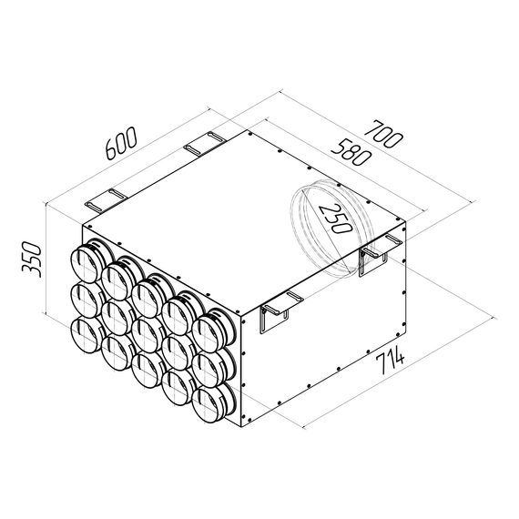 Provent KV 250/90×15 коллектор металлический на 15 выходов