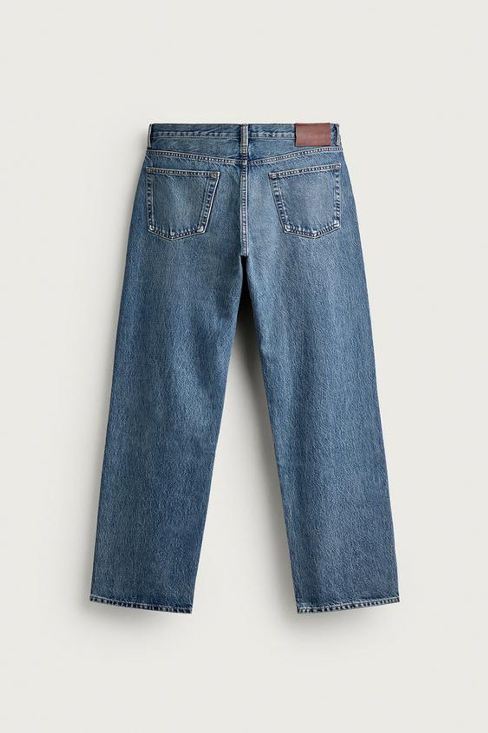 ZARA ДЖИНСЫ STRAIGHT FIT УДЛИНЕННЫЕ, ВЫЦВЕТШИЙ СИНИЙ