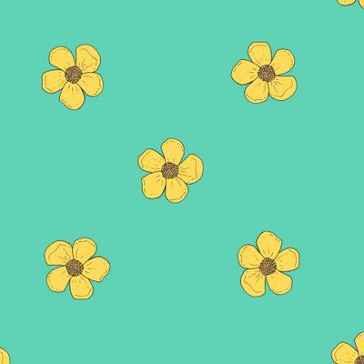лютики на бирюзовом фоне