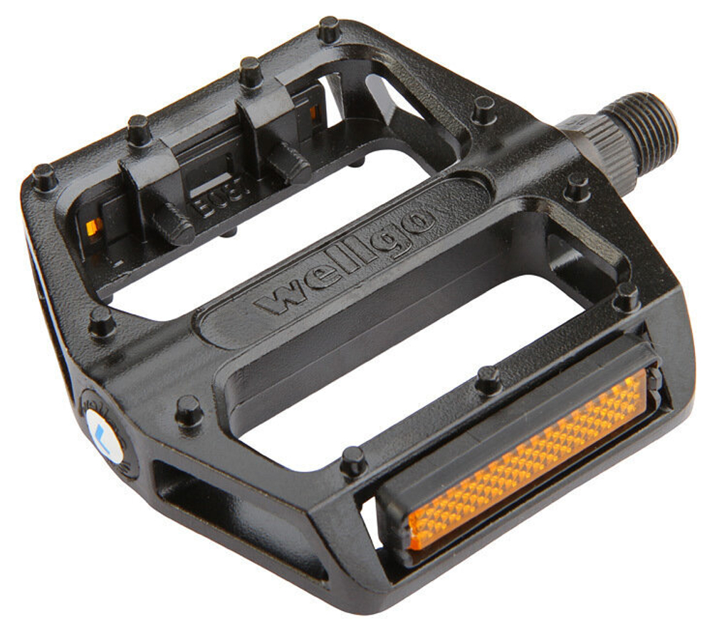 Педали Wellgo PLATFORM алюминиевые, 109x101x28мм, резьба 9/16", полимерные подшипники, черные