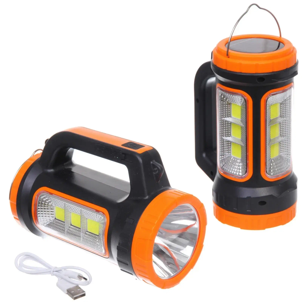 Фонарь ручной 5 режимов 1LED+COB, аккумуляторная батарея 1500mAh USB MH818C