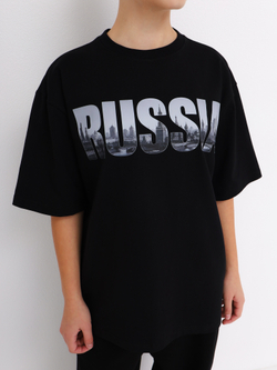 Футболка RUSSIA, ч/б