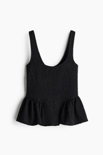 Топ с баской из текстурированного джерси - H&M