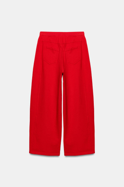 ZARA БРЮКИ-ДЖОГГЕРЫ СО СКЛАДКАМИ, КРАСНЫЙ