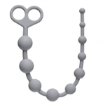 Силиконовая анальная цепочка Orgasm Beads (33,5 см , серый ) (Цвет: серый)