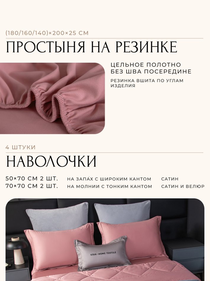 Комплект из премиум-сатина «Нежный рассвет»