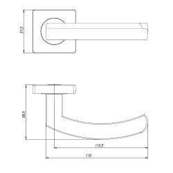 Ручка раздельная AJAX SIGMA JK CP-8 хром /43187/
