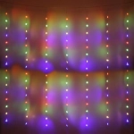 Гирлянда для дома ЗАНАВЕС «Звезды» ш3* в2 м 160 ламп LED, прозр. пров, 8 реж,IP-40, Мультицвет (возможность соединения)