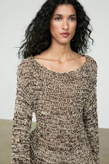 Massimo Dutti Меланжевый вязаный свитер, песочный