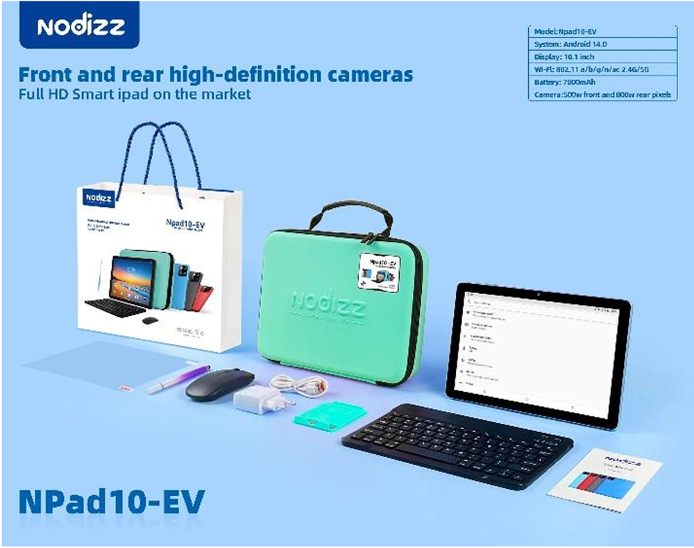 Планшетный компьютер "Nodizz", Npad 10-EV, Android 14, 10.1", 12GB/512GB, черный