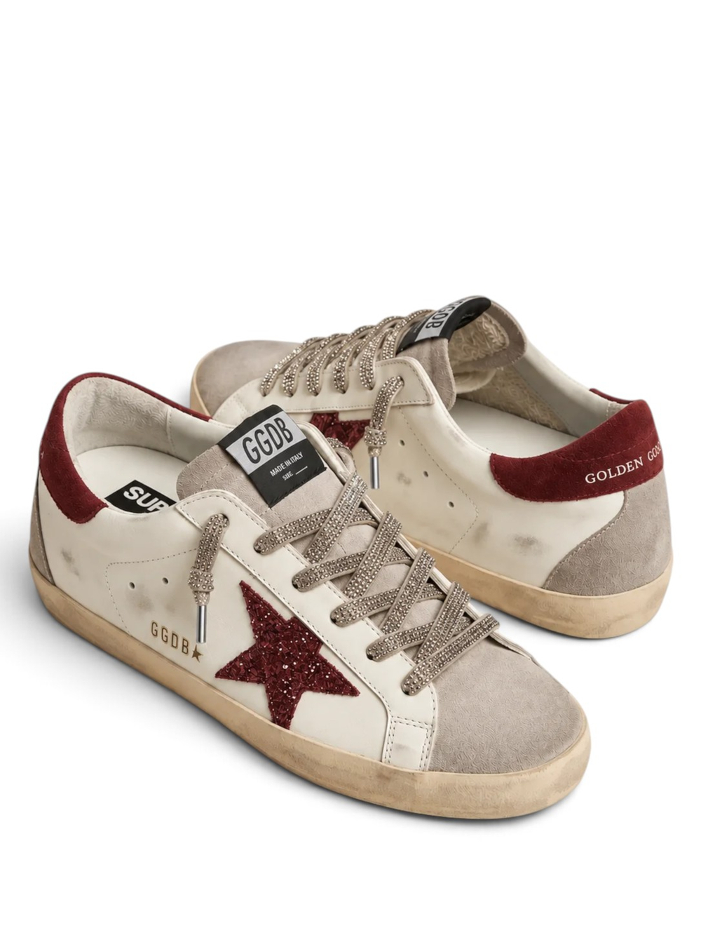 Golden Goose Silver Crystal Laces — Silver