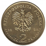 2 злотых 1998 год, Польша. Адам Мицкевич. 200 лет. Личности. UNC