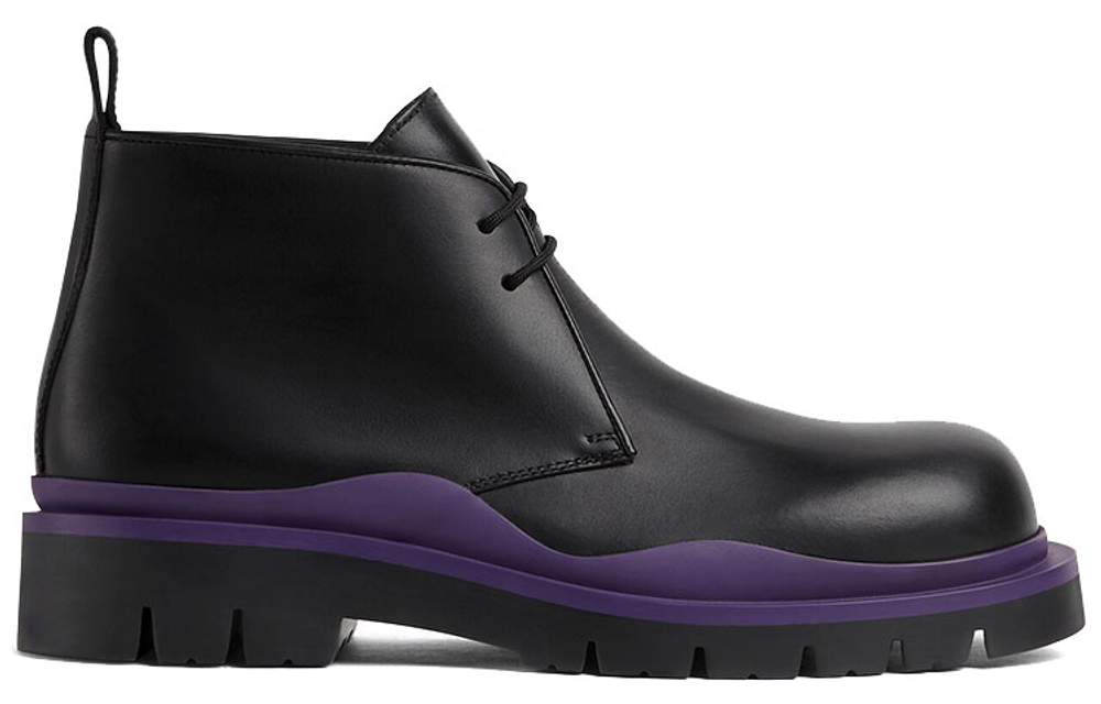 Bottega Veneta Tire Desert Boot Black Purple