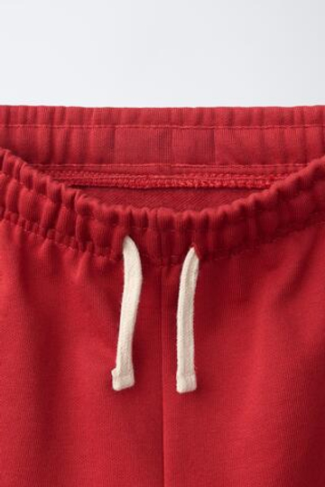 ZARA ОДНОТОННЫЕ БРЮКИ-ДЖОГГЕРЫ С НАШИВКОЙ, КРАСНЫЙ