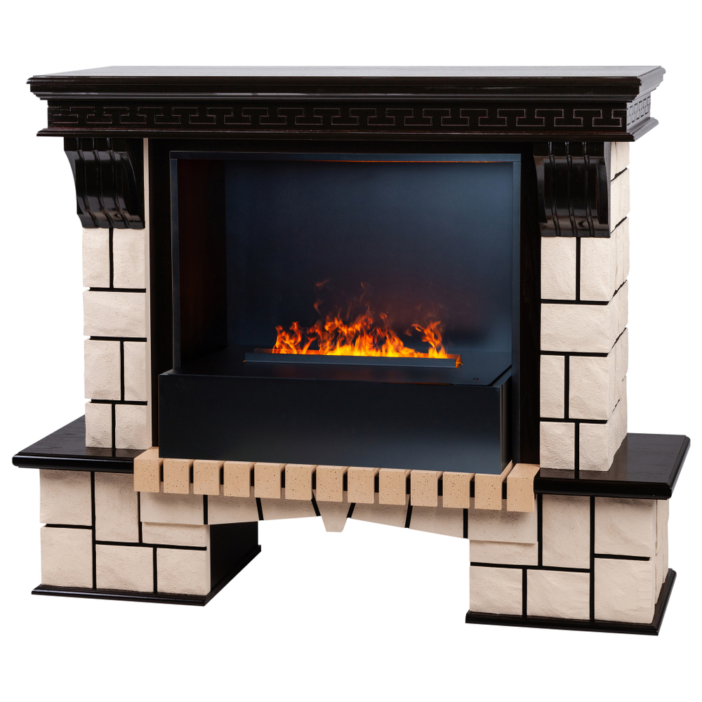 Каминокомплект Real Flame Stone 26 AO с очагом 3D Cassette 630 Black Panel