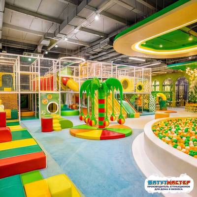 Электрическая карусель детская 4KIDS «Приключение на пальме», 2x2x2.4 м