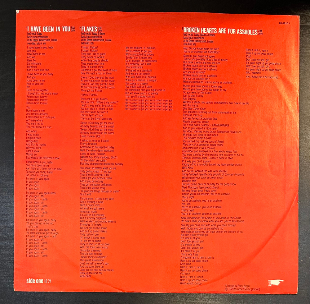Frank Zappa - Sheik Yerbouti 2LP (Европа 1985г.)