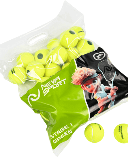 Мячи теннисные Neva Sport Green 1 (36 мячей в пакете)