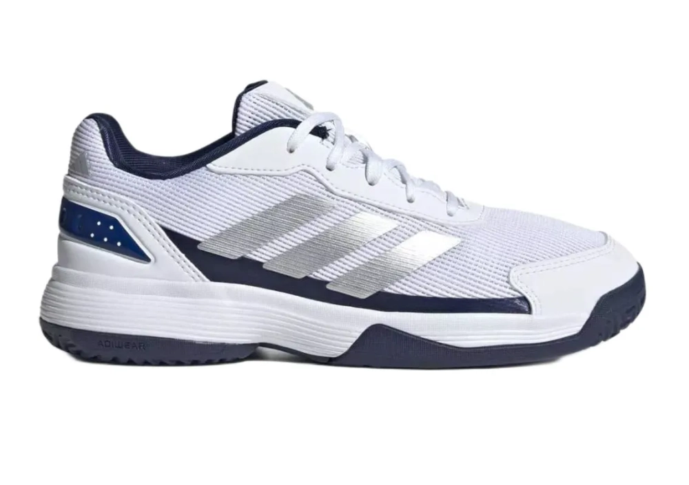 Детские кроссовки для падела Adidas Kids Crazyquick - cloud white/silver metallic/dark blue
