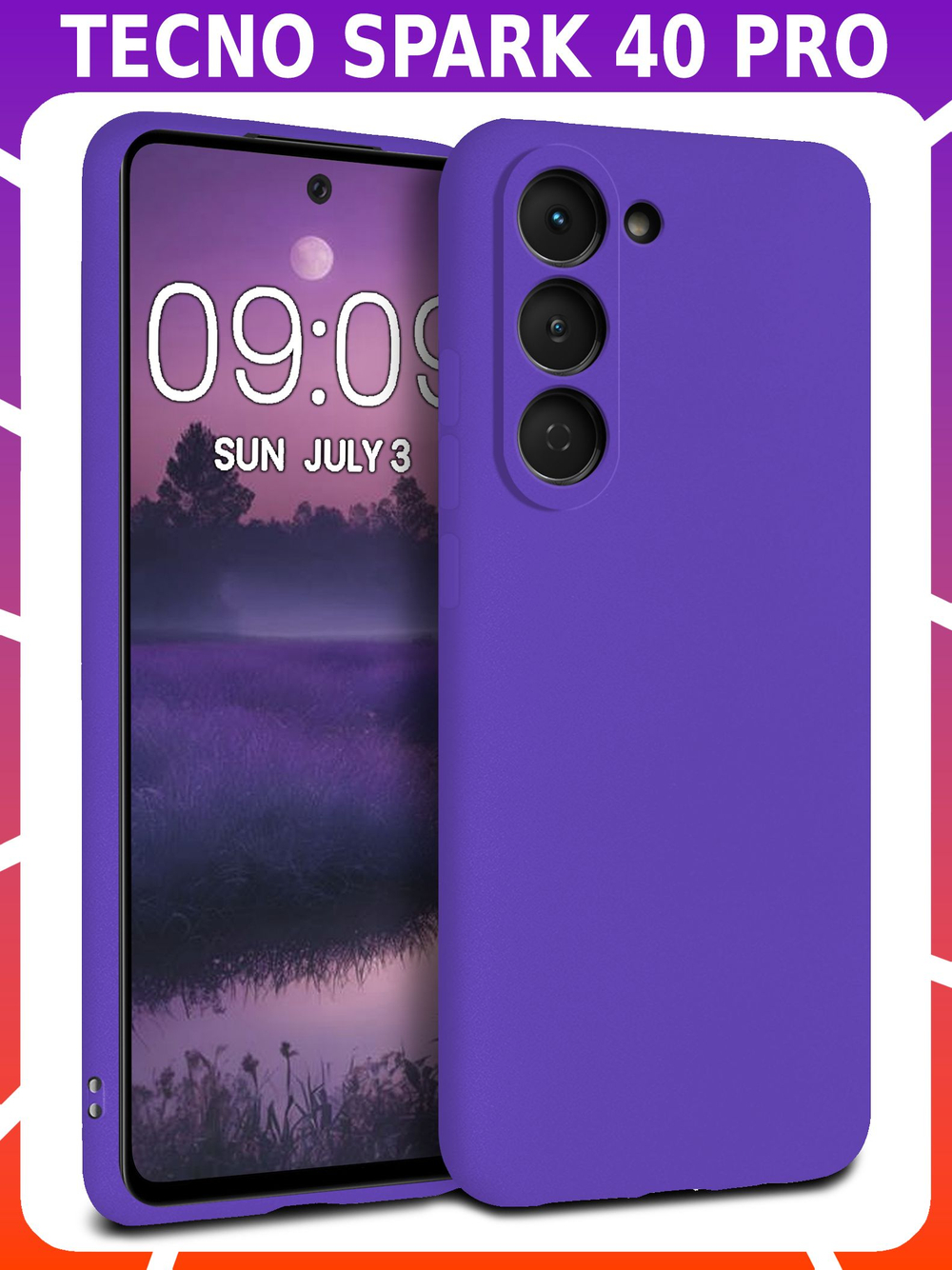 Мягкий Soft Touch чехол из силикона для TECNO SPARK 40 PRO с бархатной подкладкой